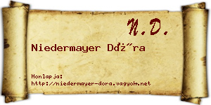 Niedermayer Dóra névjegykártya